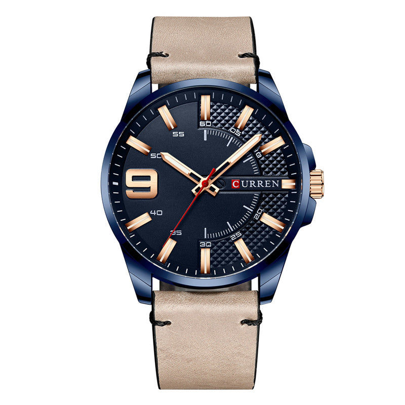 Men's Classic Leather Watch – Black Dial